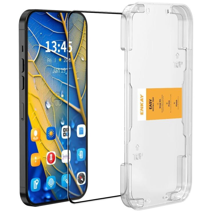 Защитное стекло ENKAY Easy Install Full Glue для Motorola Moto G55 - Black: фото 1 из 9
