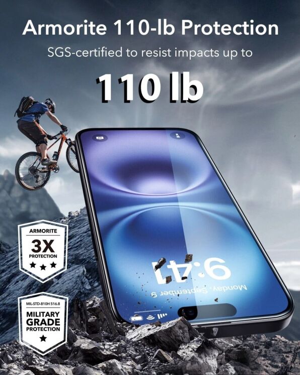 Защитное стекло ESR Armorite Full Glue для Apple iPhone 16 Pro Max (4894240236079): фото 3 из 8