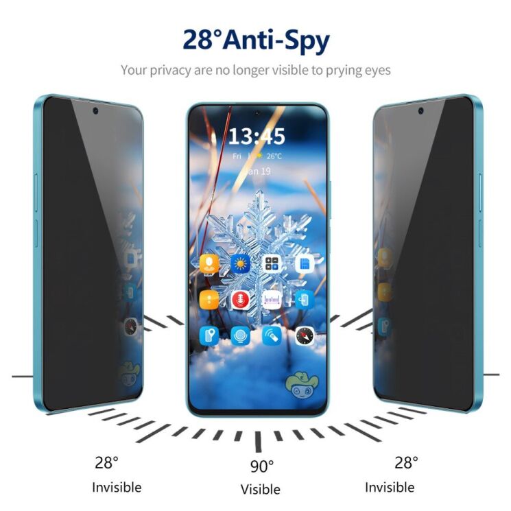 Защитное стекло HAT PRINCE Anti-Spy для Samsung Galaxy A34 (A346) - Black: фото 5 из 8