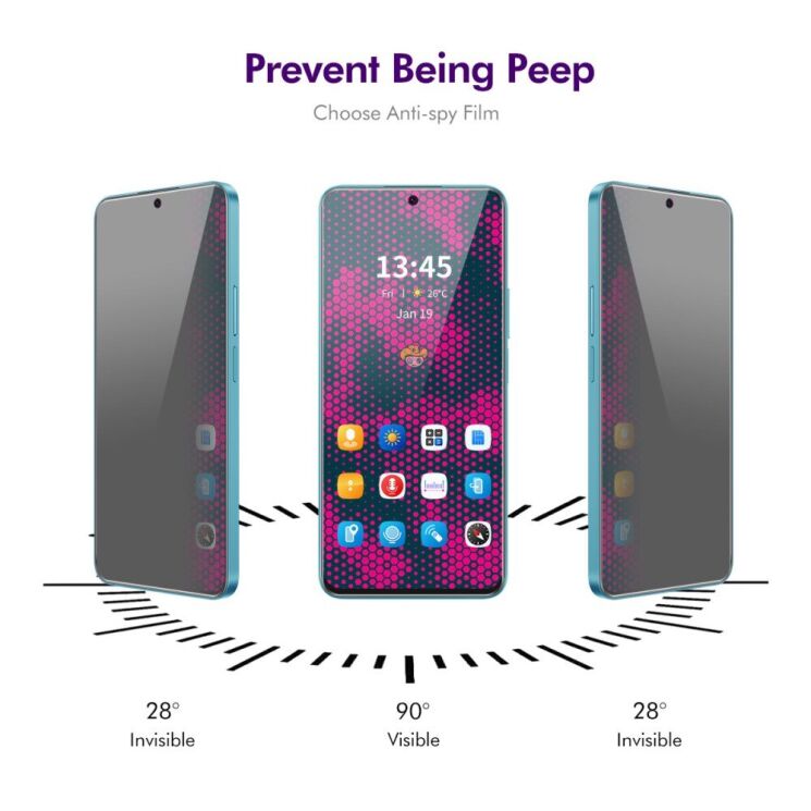 Защитное стекло HAT PRINCE Privacy для Infinix Hot 40 / 40 Pro: фото 2 из 6