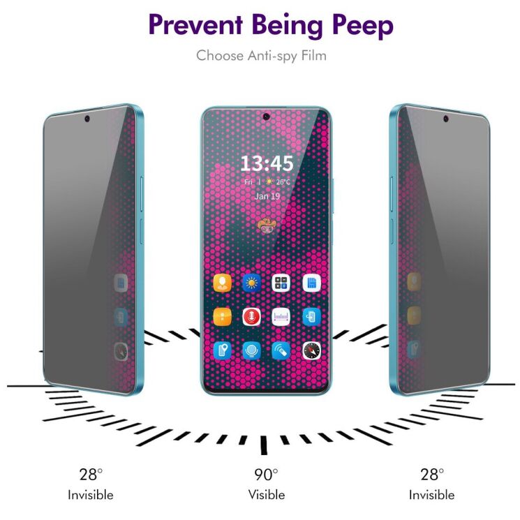 Защитное стекло HAT PRINCE Privacy для Samsung Galaxy S25 FE (S731) - Black: фото 3 из 7