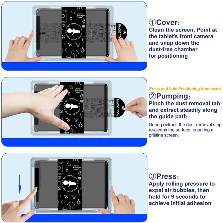 Захисне скло IMAK H Install Glass для iPad 11 (2025) / iPad 10.9 (2022): фото 8 з 9