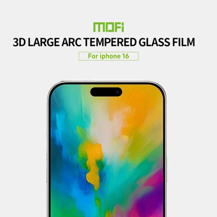 Защитное стекло MOFI Full Glue Protect для Apple iPhone 16 Plus - Black: фото 5 из 15