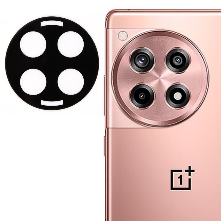 Защитное стекло на заднюю камеру Deexe Black Camera Lens для OnePlus 12R / Ace 3 - Black: фото 1 из 6