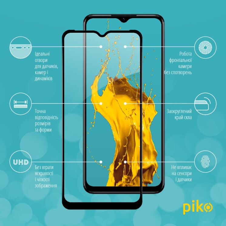 Захисне скло Piko Full Glue для Realme C35 - Black: фото 3 з 5