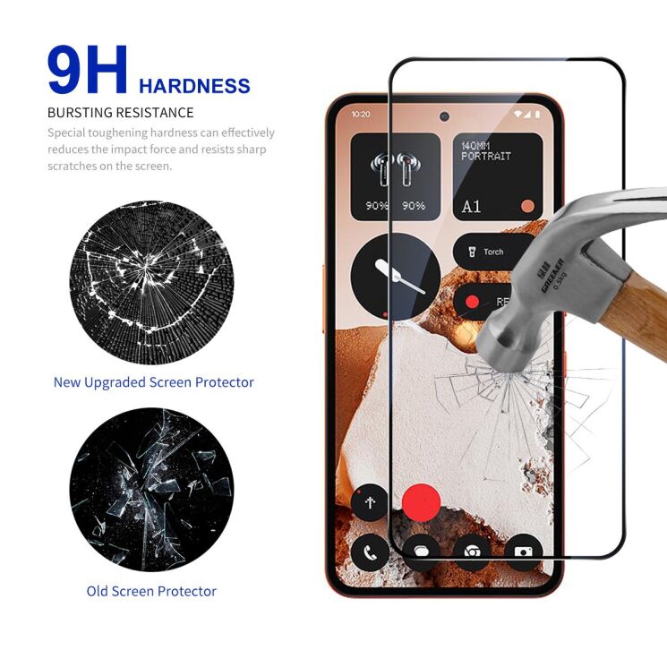 Защитное стекло RURIHAI Full Glue Screen Protect для Nothing CMF Phone 2 Pro - Black: фото 3 из 7