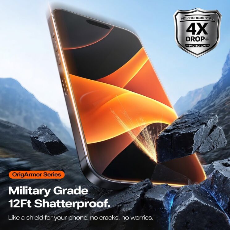 Захисне скло TORRAS OrigArmor для iPhone 16 Pro Max - Black: фото 7 з 7