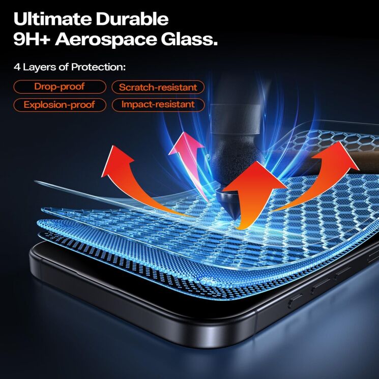 Захисне скло TORRAS OrigArmor для iPhone 16 Pro Max - Black: фото 6 з 7