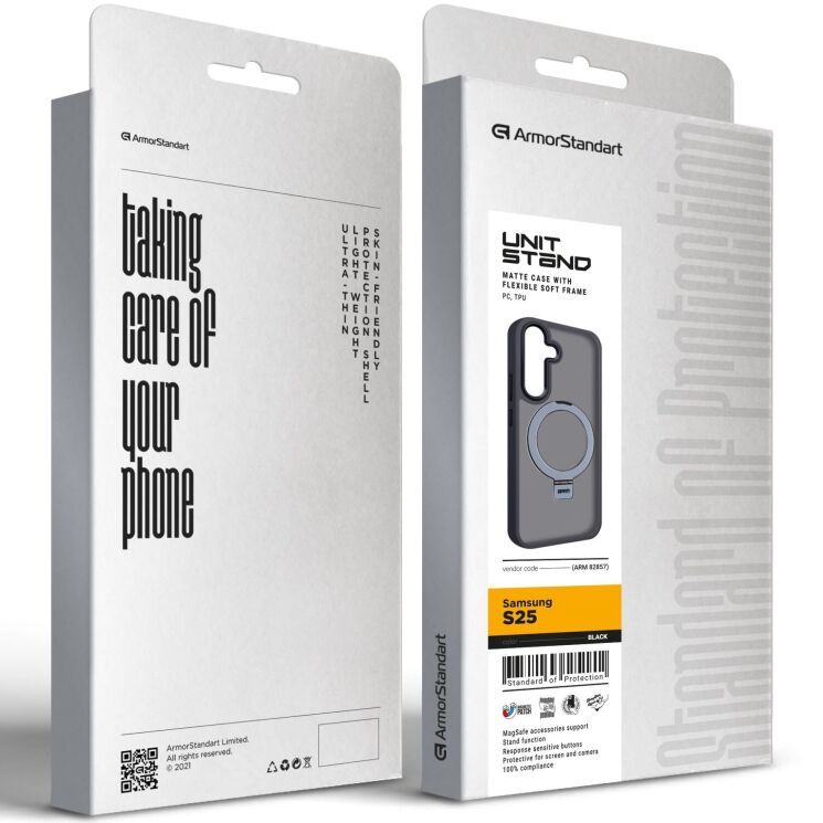 Захисний чохол ArmorStandart Unit Stand для Samsung Galaxy S25 (S931) - Black: фото 2 з 2