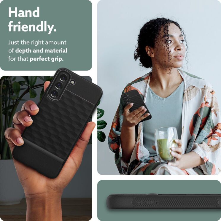 Защитный чехол Caseology Parallax by Spigen для Samsung Galaxy S22 (S901) - Matte Black: фото 13 из 17