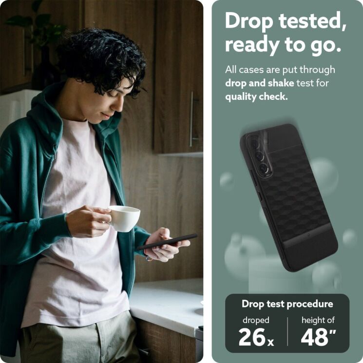Защитный чехол Caseology Parallax by Spigen для Samsung Galaxy S22 (S901) - Matte Black: фото 14 из 17
