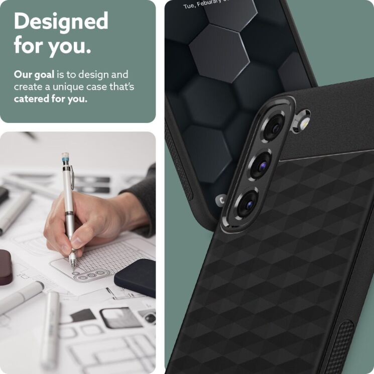 Защитный чехол Caseology Parallax by Spigen для Samsung Galaxy S22 (S901) - Matte Black: фото 12 из 17