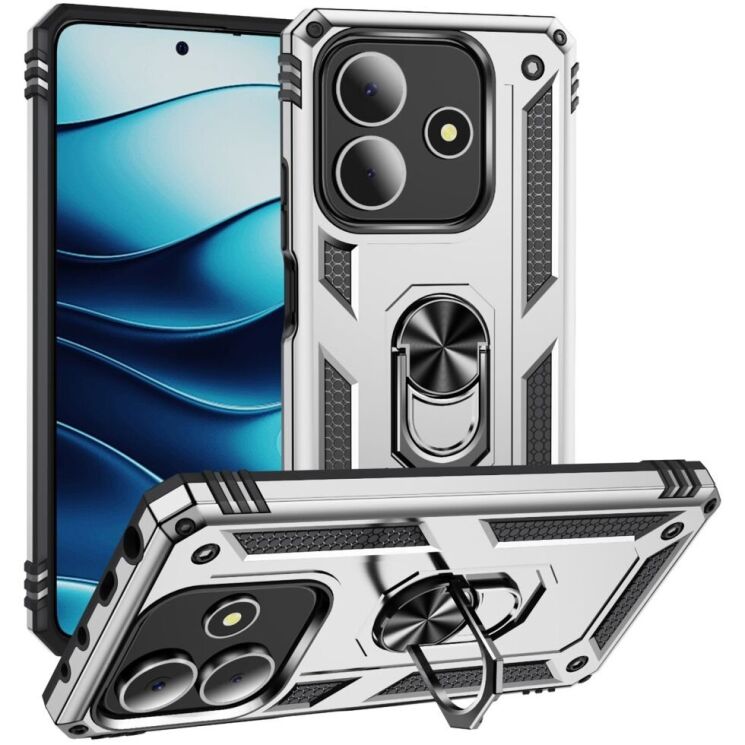 Защитный чехол Deexe Armor Case для Xiaomi Redmi Note 14 5G - Silver: фото 1 из 7