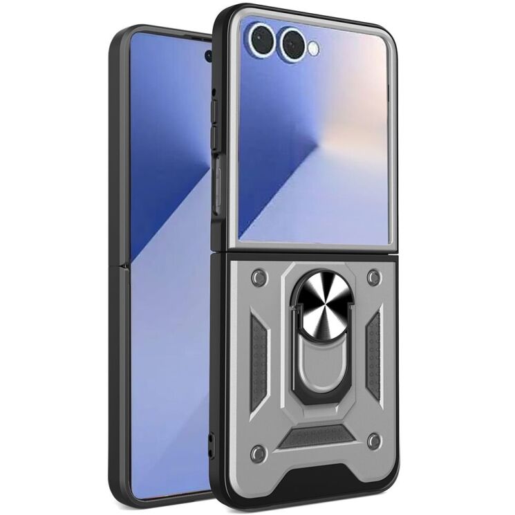 Защитный чехол Deexe Armor Shield (FF) для Samsung Galaxy Flip 7 - Silver: фото 1 из 10