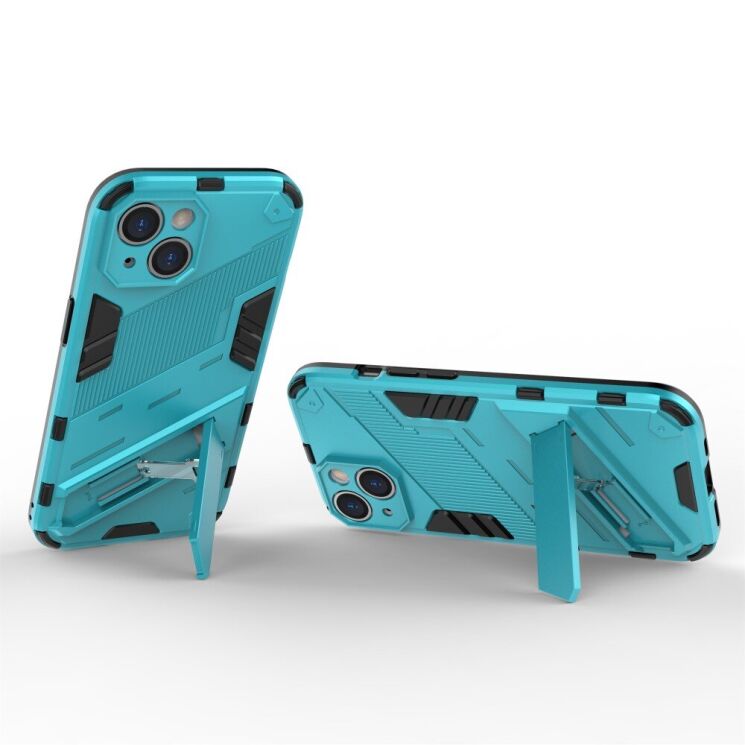 Защитный чехол с подставкой Deexe Bibercas для iPhone 15 - Baby Blue: фото 2 из 7