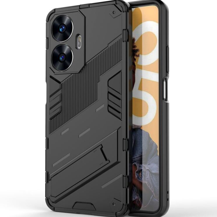 Захисний чохол Deexe Bibercas для Realme C55 - Black: фото 2 з 8