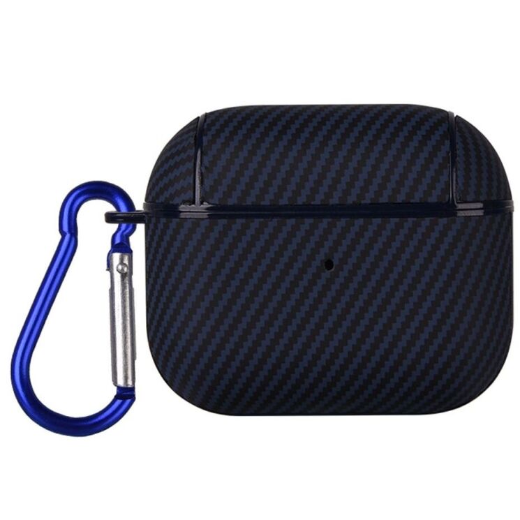 Захисний чохол Deexe Carbon Cover для Apple AirPods 3 - Blue: фото 1 з 9