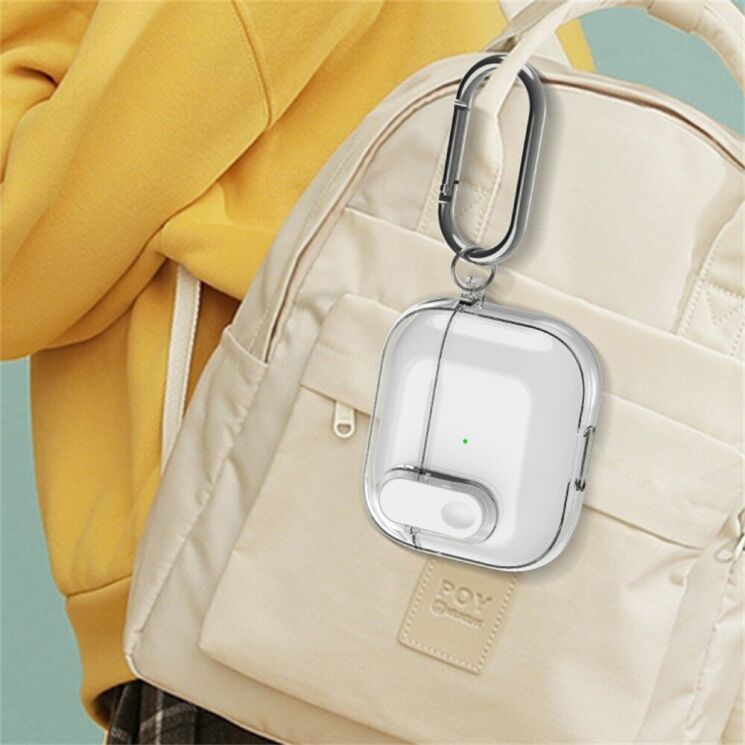 Захисний чохол Deexe Crystal Color для Apple AirPods 4 - Transparent Black: фото 2 з 9