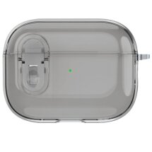 Защитный чехол Deexe Crystal Color для AirPods 4 - Transparent Black: фото 1 из 9