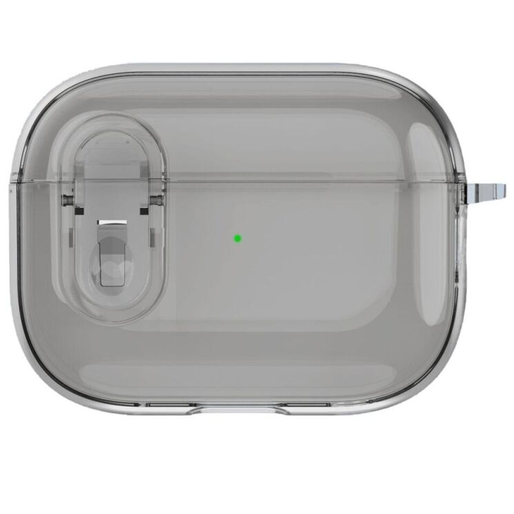 Захисний чохол Deexe Crystal Color для Apple AirPods 4 - Transparent Black: фото 1 з 9