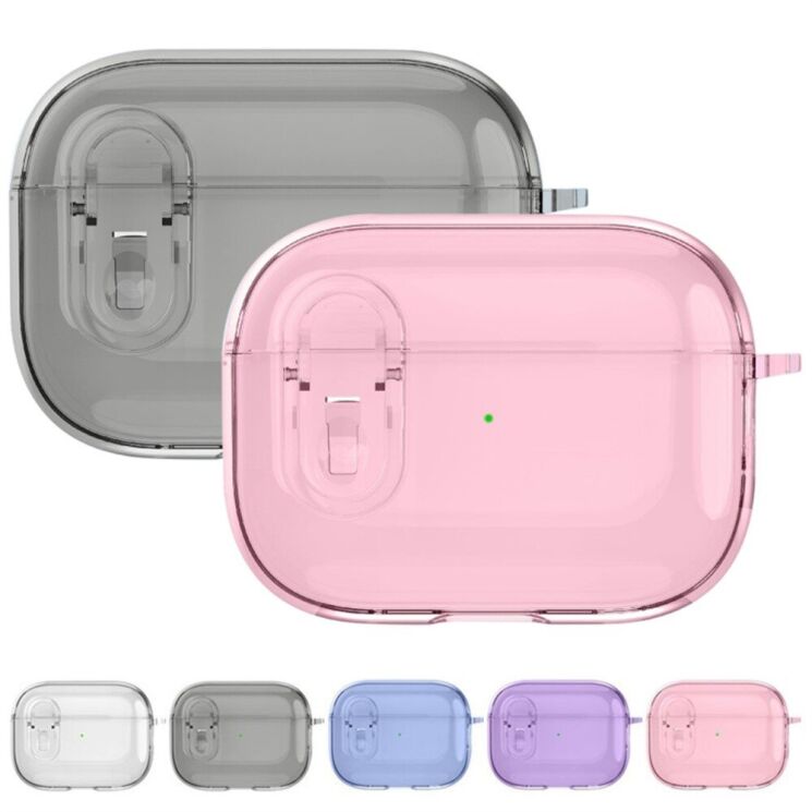 Захисний чохол Deexe Crystal Color для Apple AirPods 4 - Transparent Black: фото 6 з 9