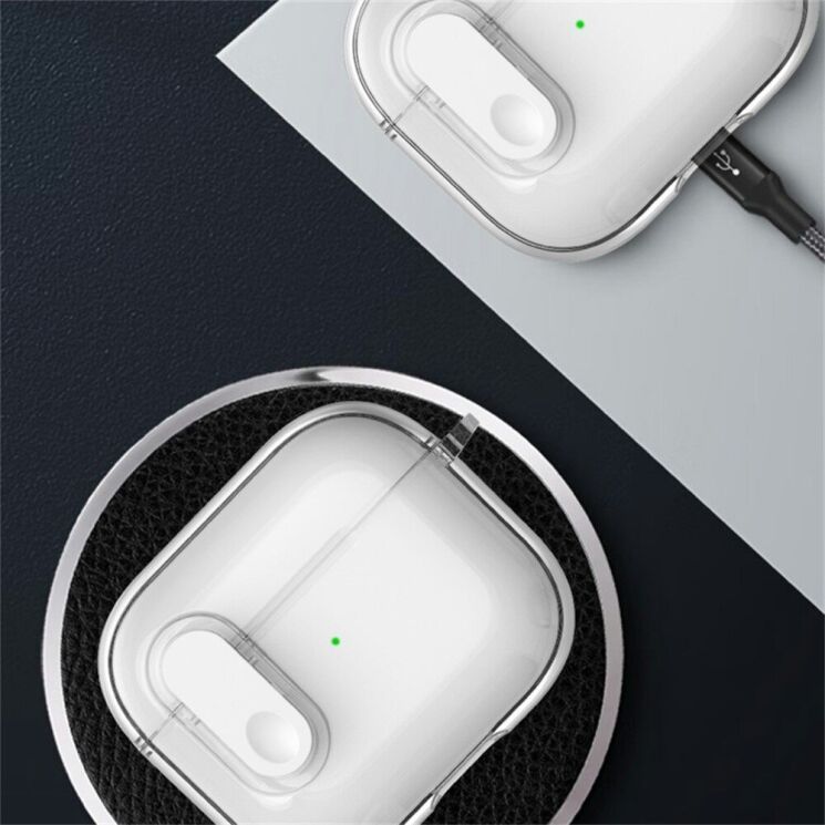 Захисний чохол Deexe Crystal Color для Apple AirPods 4 - Transparent Black: фото 9 з 9