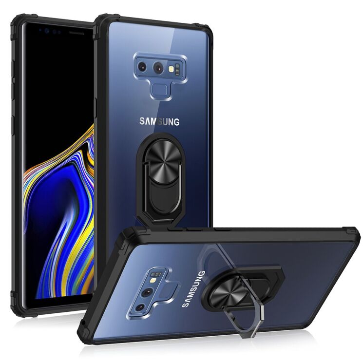 Защитный чехол Deexe Crystal Ring для Xiaomi Redmi Note 9 - Black: фото 3 из 10