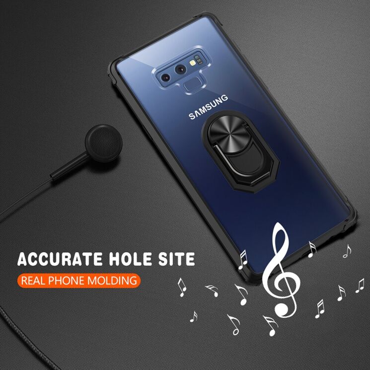Защитный чехол Deexe Crystal Ring для Xiaomi Redmi Note 9 - Black: фото 8 из 10