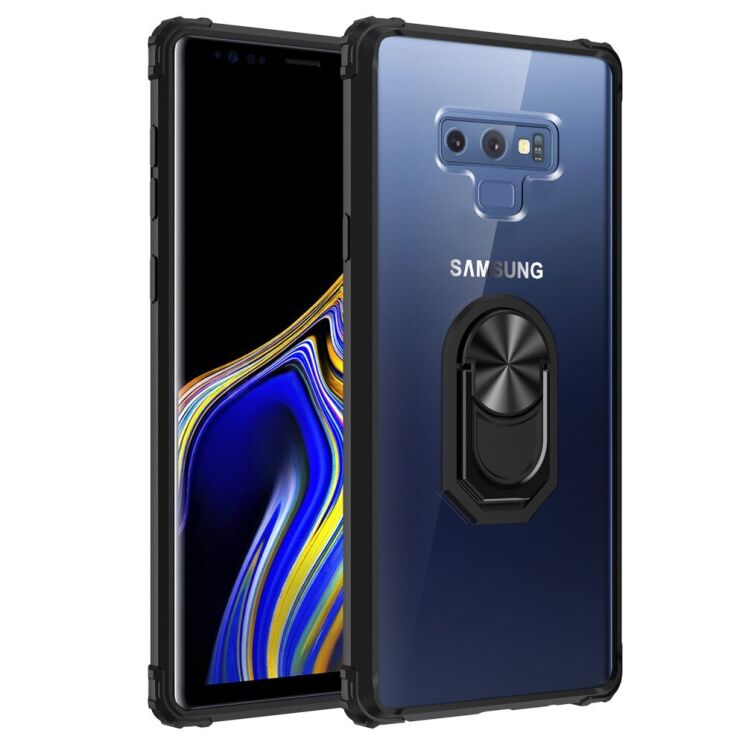 Защитный чехол Deexe Crystal Ring для Xiaomi Redmi Note 9 - Black: фото 1 из 10