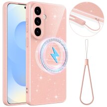 Захисний чохол Deexe Glitter Case with MagSafe для Samsung Galaxy S26 Plus (S947) - Pink: фото 1 з 7