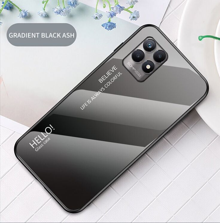 Защитный чехол Deexe Gradient Color для Realme 8i / Realme Narzo 50 - Black / Grey: фото 2 из 9