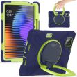 Защитный чехол Deexe Hand Grip для Xiaomi Pad 7 / Pad 7 Pro - Navy Blue / Yellowgreen (369043LG)