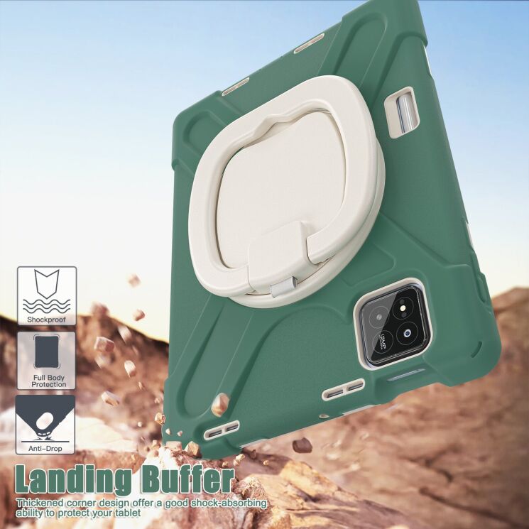 Защитный чехол Deexe Hand Grip для Xiaomi Pad 7 / Pad 7 Pro - Navy Blue / Yellowgreen: фото 5 из 14