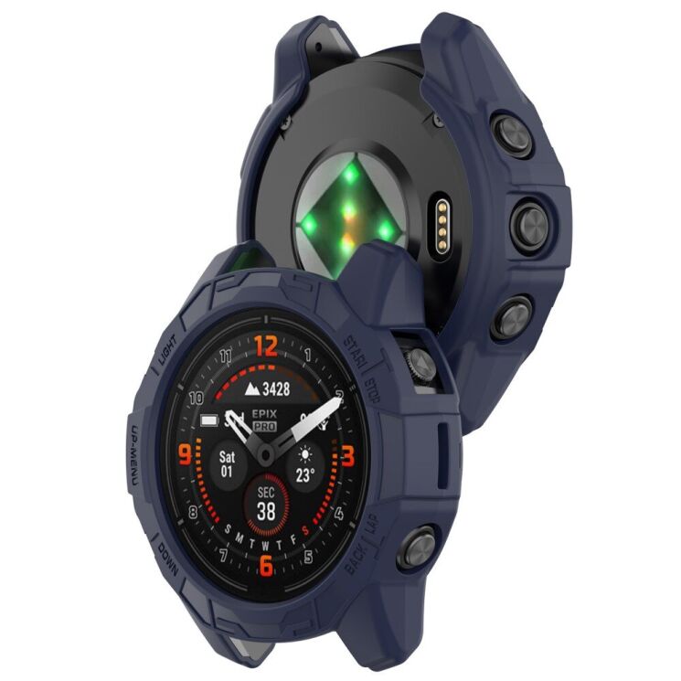 Защитный чехол Deexe Hollow Cover для Garmin Fenix 7 / 7 Pro / Epix Pro - Midnight Blue: фото 5 из 8