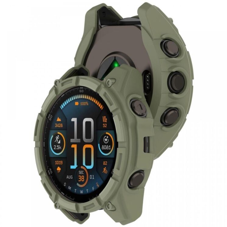 Защитный чехол Deexe Hollow Cover для Garmin Fenix 8 (51mm) - Jungle Green: фото 2 из 3