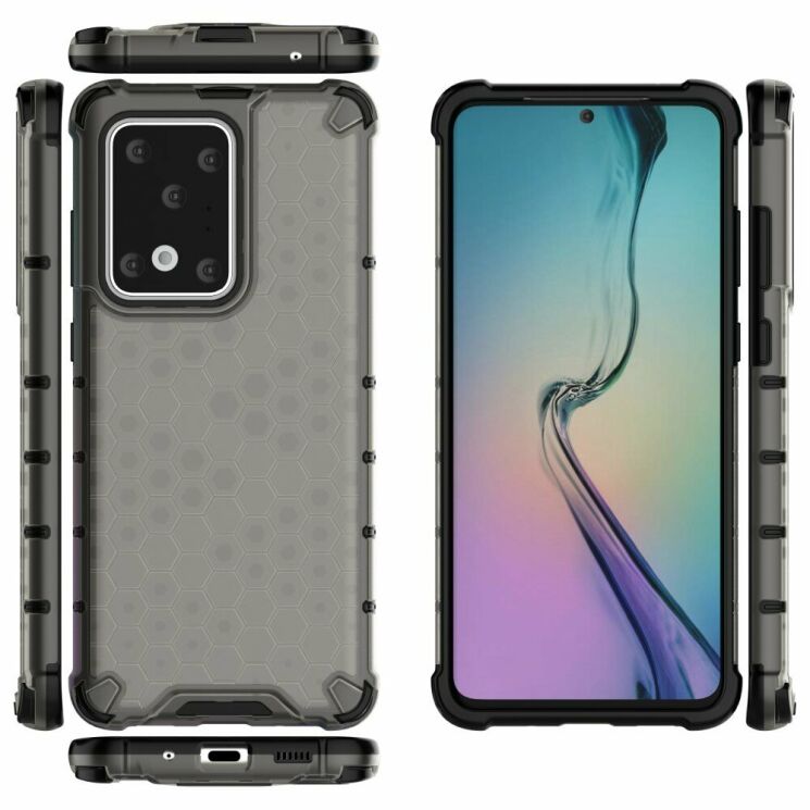 Защитный чехол Deexe Honeycomb Series для Samsung Galaxy S20 Ultra (G988) - Black: фото 2 из 4