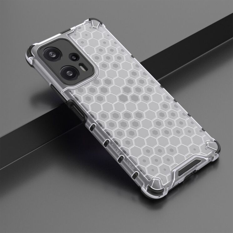 Защитный чехол Deexe Honeycomb Series для Xiaomi Poco F5 / Redmi Note 12 Turbo - Grey: фото 4 из 7