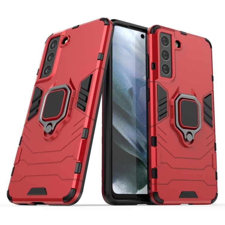 Защитный чехол Deexe Hybrid Case для Samsung Galaxy S21 FE (G990) - Red: фото 2 из 12