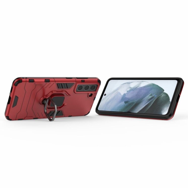 Защитный чехол Deexe Hybrid Case для Samsung Galaxy S21 FE (G990) - Red: фото 4 из 12