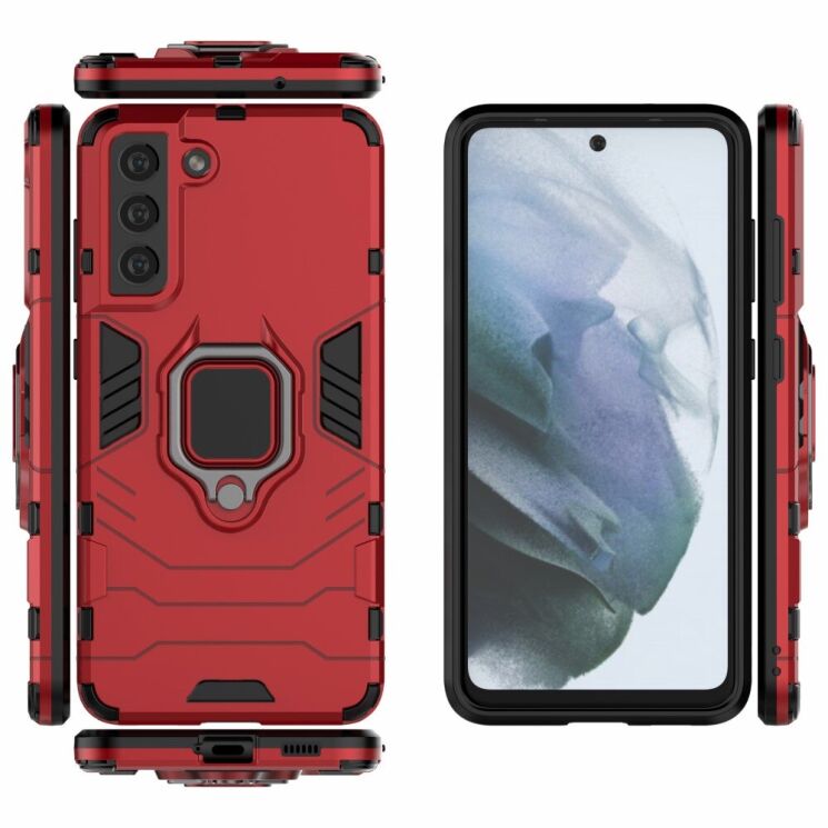 Защитный чехол Deexe Hybrid Case для Samsung Galaxy S21 FE (G990) - Red: фото 3 из 12