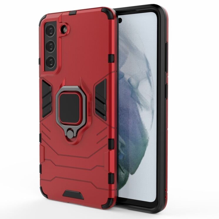 Защитный чехол Deexe Hybrid Case для Samsung Galaxy S21 FE (G990) - Red: фото 1 из 12
