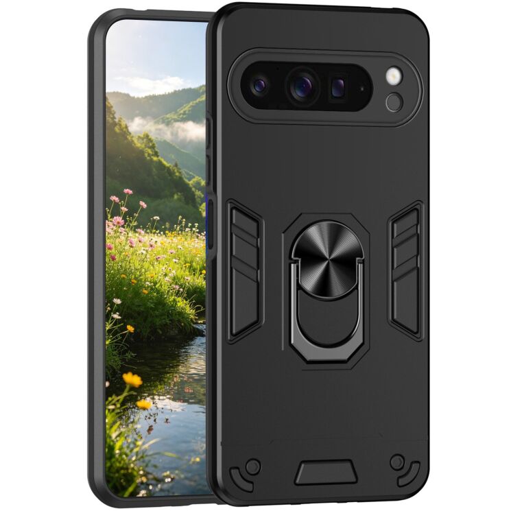 Захисний чохол Deexe Hybrid Shell для Google Pixel 9 Pro XL - Black: фото 1 з 7