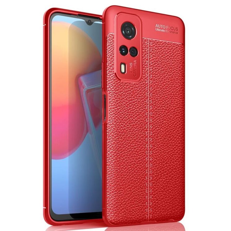 Защитный чехол Deexe Leather Cover для VIVO Y31 / Y53s - Red: фото 1 из 10