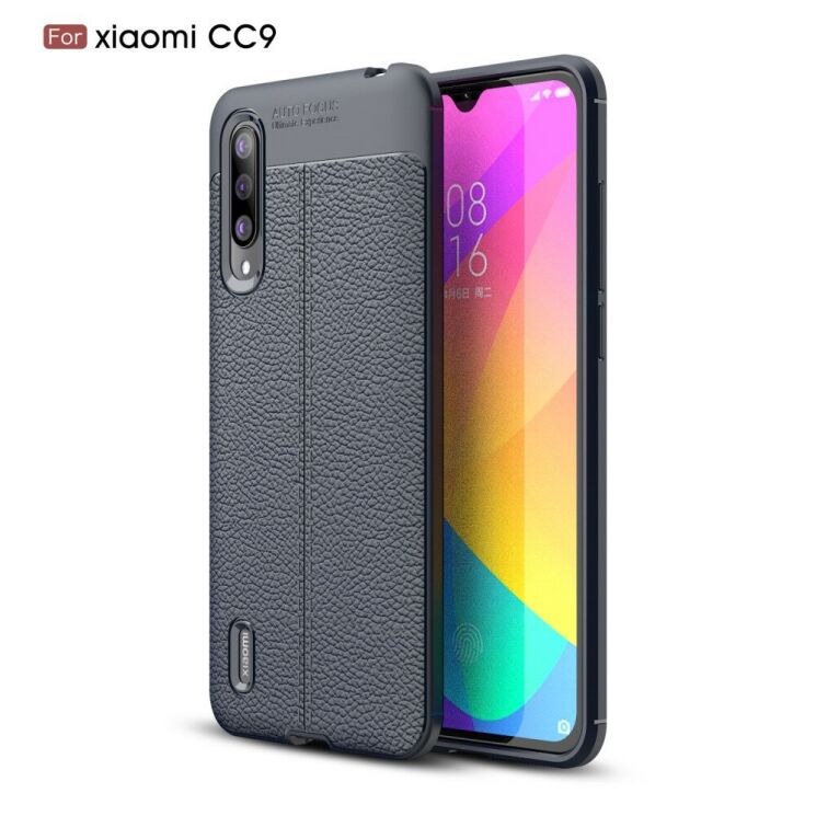 Силіконовий (TPU) чохол Deexe Leather Cover для Xiaomi Mi CC9 / Mi 9 Lite - Dark Blue: фото 1 з 12