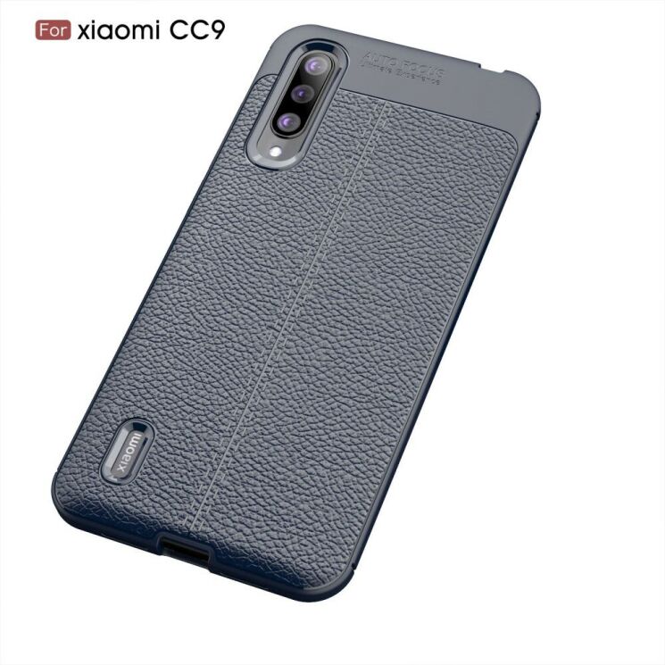 Силіконовий (TPU) чохол Deexe Leather Cover для Xiaomi Mi CC9 / Mi 9 Lite - Dark Blue: фото 2 з 12