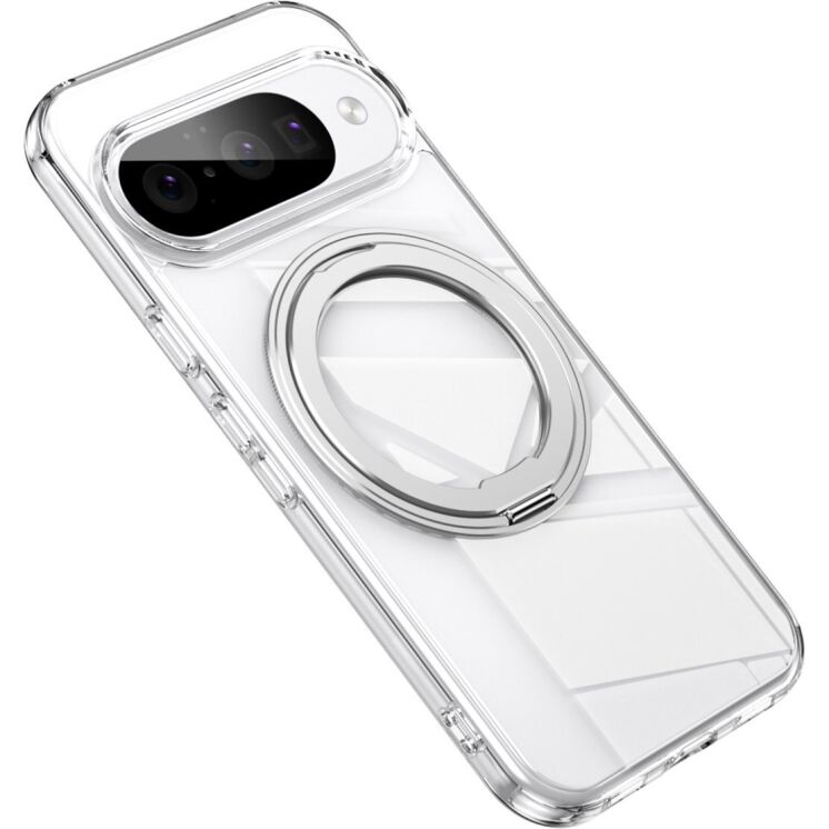 Защитный чехол Deexe Mag Stand для Google Pixel 11 / 11 Pro - Silver: фото 2 из 13
