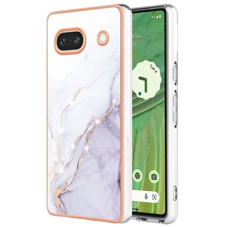 Защитный чехол Deexe Marble Style для Google Pixel 7a - White: фото 1 из 6