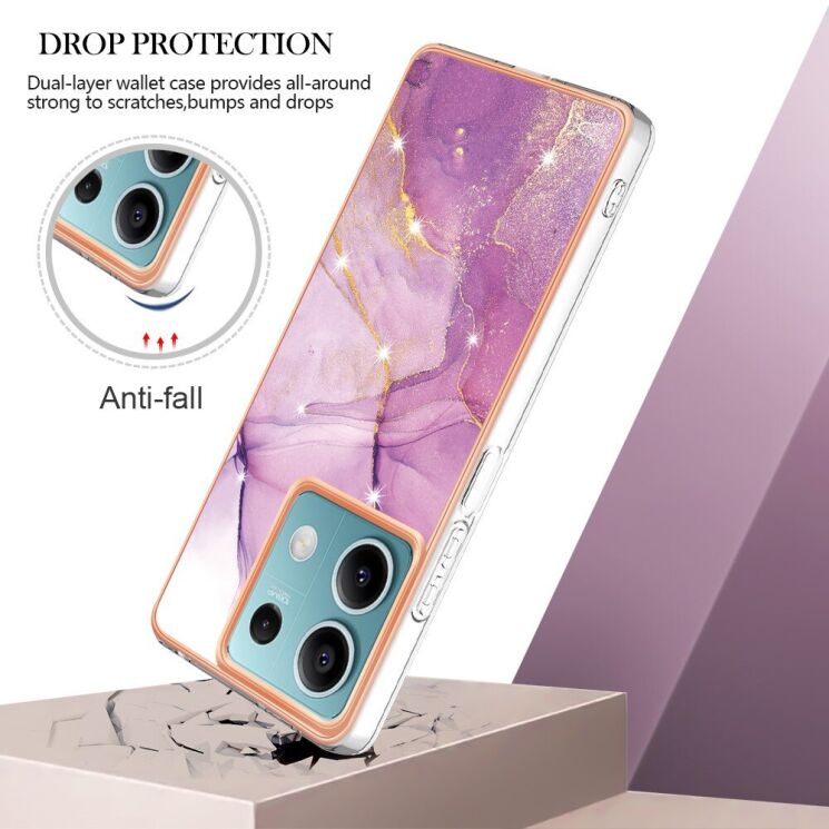 Защитный чехол Deexe Marble Style для Xiaomi Redmi Note 13 5G - Light Purple: фото 3 из 6
