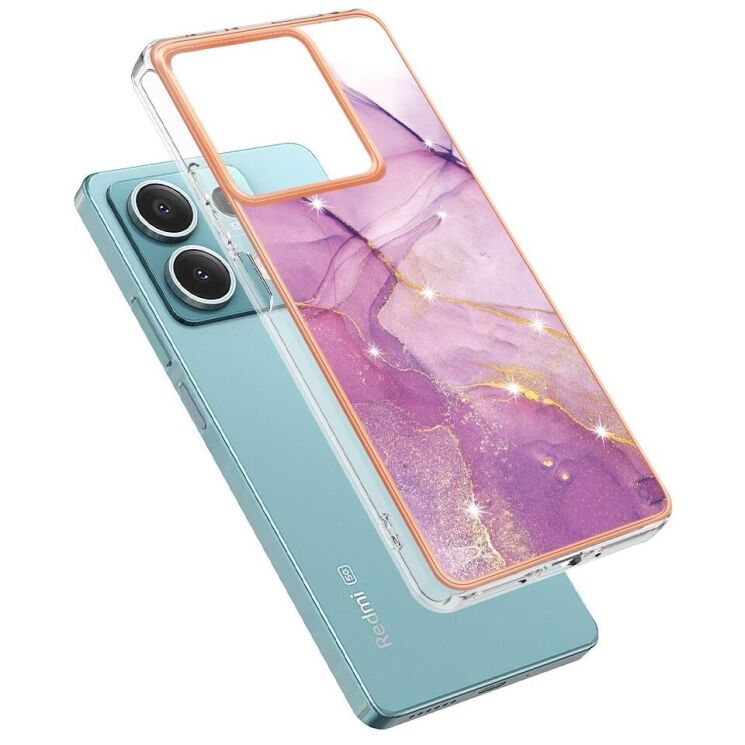 Защитный чехол Deexe Marble Style для Xiaomi Redmi Note 13 5G - Light Purple: фото 2 из 6