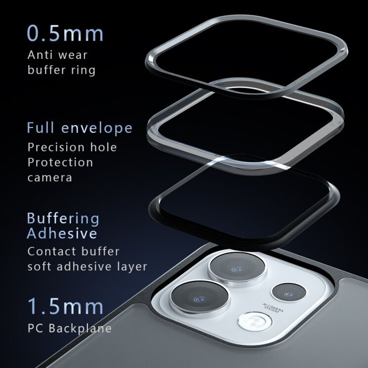 Захисний чохол Deexe Matte Skin для OPPO Reno 16 Pro - Transparent Black (413623TB) Захисний чохол Deexe Matte Skin для OPPO Reno 16 Pro - Transparent Black: фото 11 з 14